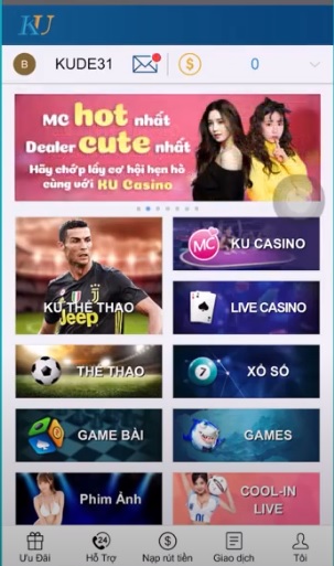 giao diện của Kubet - 