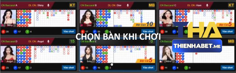 Chọn bàn khi chơi Baccarat Online - 